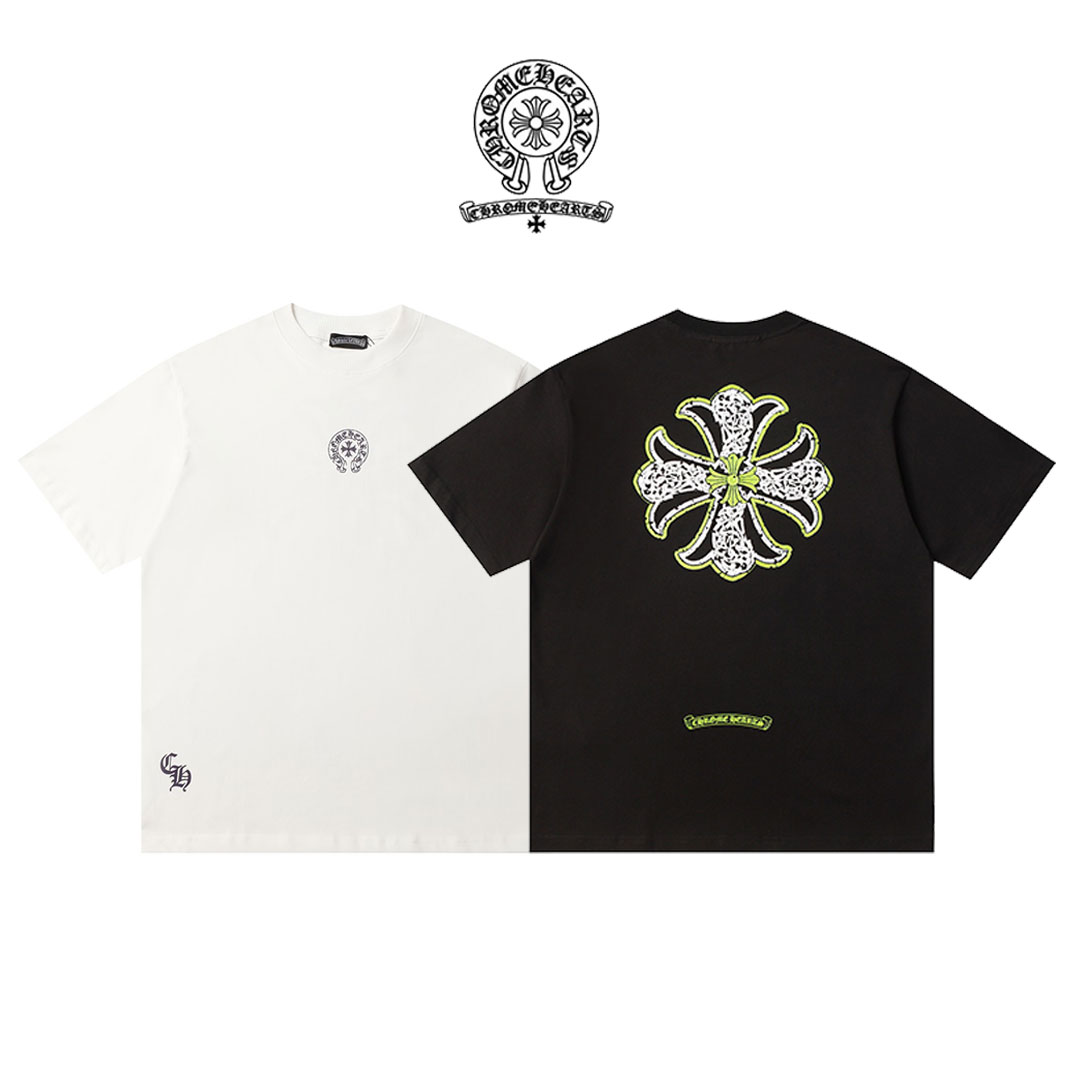【Chrome Hearts】クロウハートクロス半袖Tシャツ 男女兼用