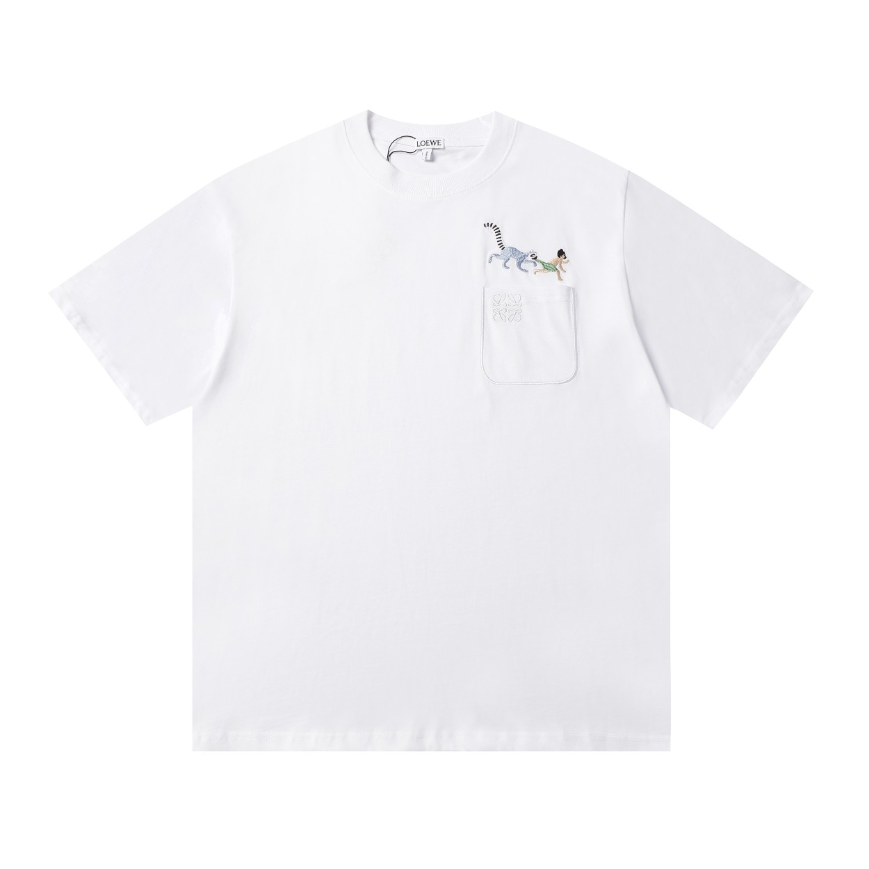 【LOEWE】【Suna】ロエベ×ラクーン ランニングポケット刺繍半袖Tシャツ