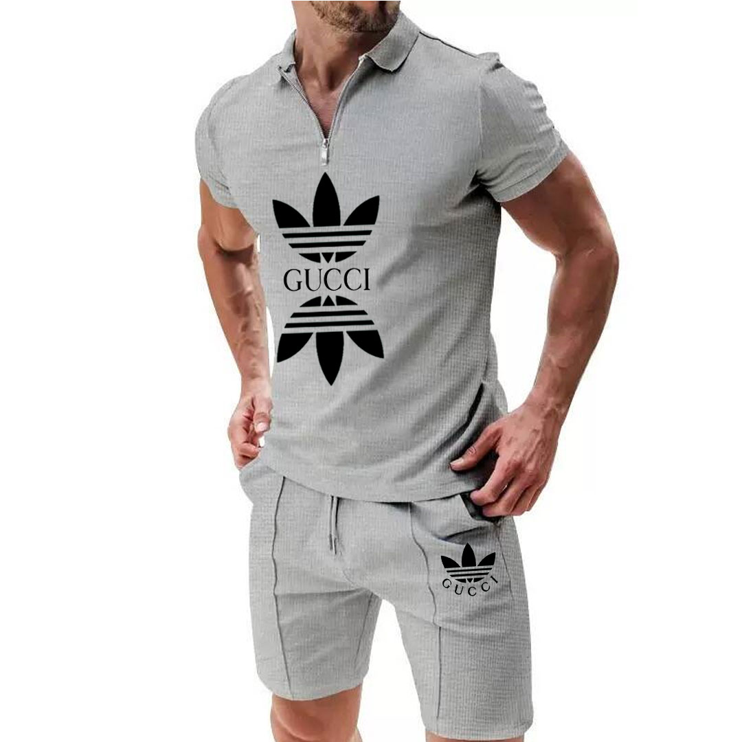 【Adidas】【Gucci】アディダスとグッチの新作コラボレーション、半袖シャツとショーツのセット
