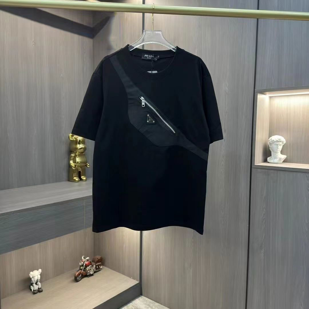 【PRADA】プラダ 夏用 ショルダーバッグ ジッパー Tシャツ 半袖 男女兼用