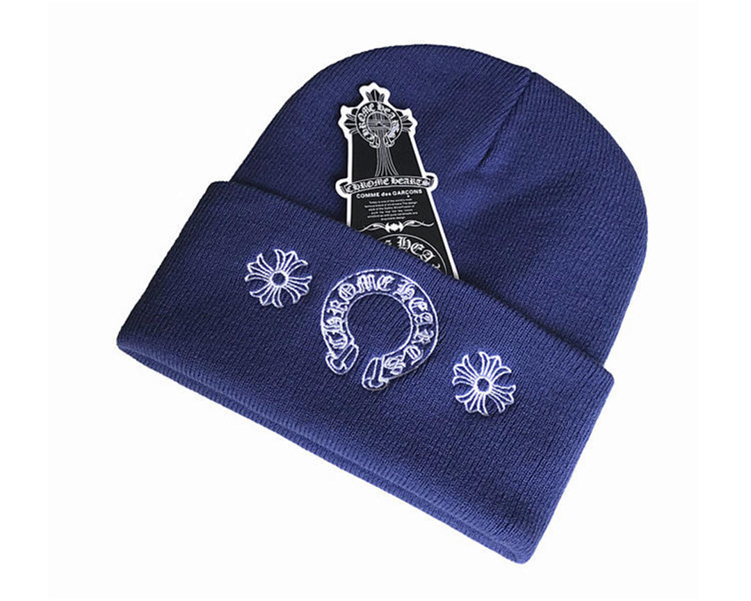 【今日注文なら、もう一つ無料サービス】Chrome Hearts クロウハート ホースシュー ウォームハット クロスニット帽  男女兼用