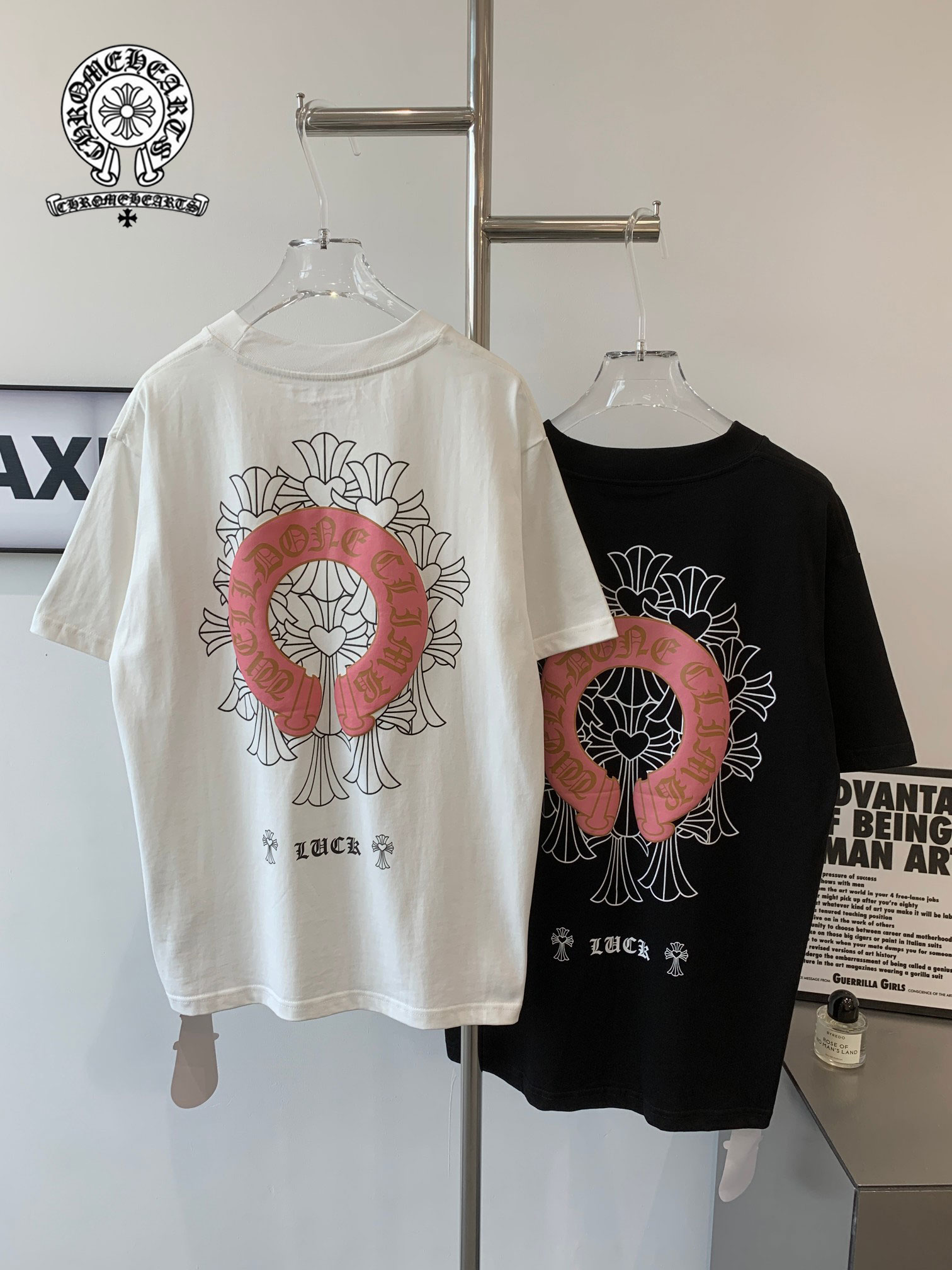 【Chrome Hearts】クロムハーツ ビッグホースシューカップルカジュアル半袖Tシャツ 男女兼用