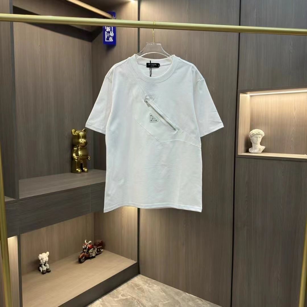【PRADA】プラダ 夏用 ショルダーバッグ ジッパー Tシャツ 半袖 男女兼用