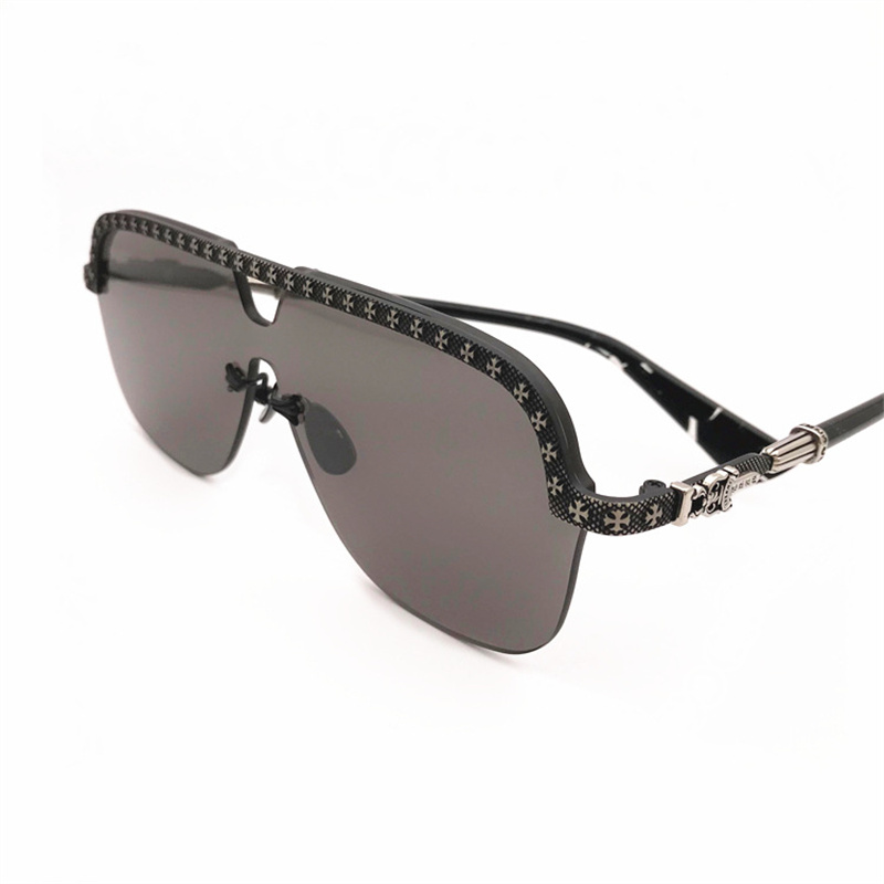 【CHROME HEARTS】クロキシンレトロな新しいサングラスハーフフレームウィンドミラーサングラス