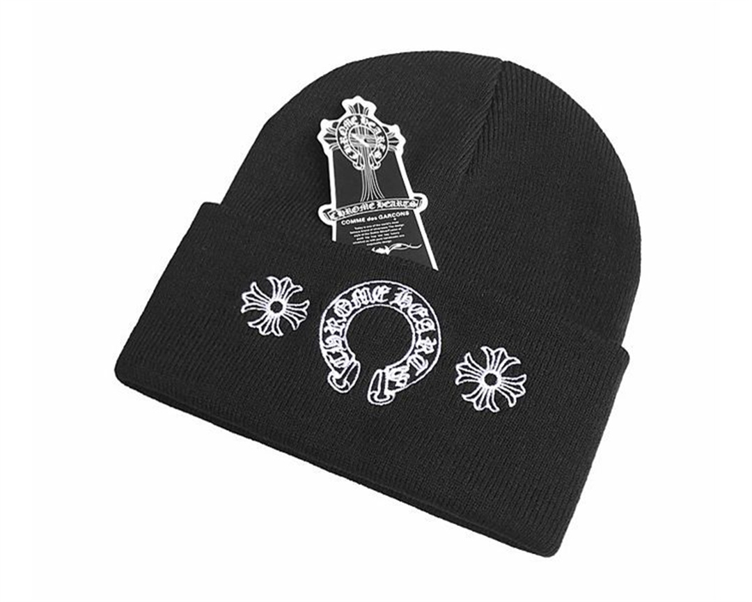 【今日注文なら、もう一つ無料サービス】Chrome Hearts クロウハート ホースシュー ウォームハット クロスニット帽  男女兼用