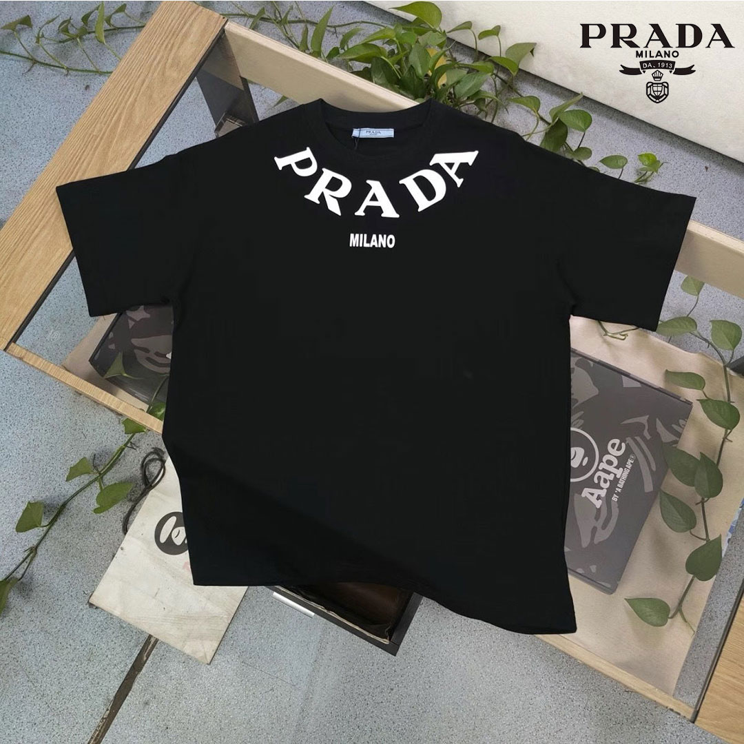 【Prada】  プラダ新作半袖カジュアルルーズTシャツカップル半袖