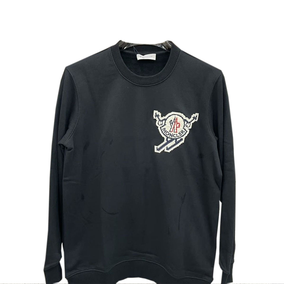 【MONCLER】モンクレール秋冬新作刺繍ラウンドネックプルオーバースウェットシャツ 男女兼用