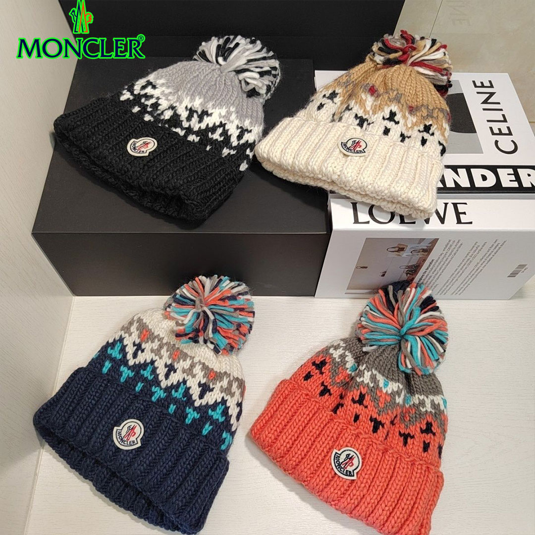 【MONCLER】モンクレール 秋冬 ポンポン ニット帽 男女兼用
