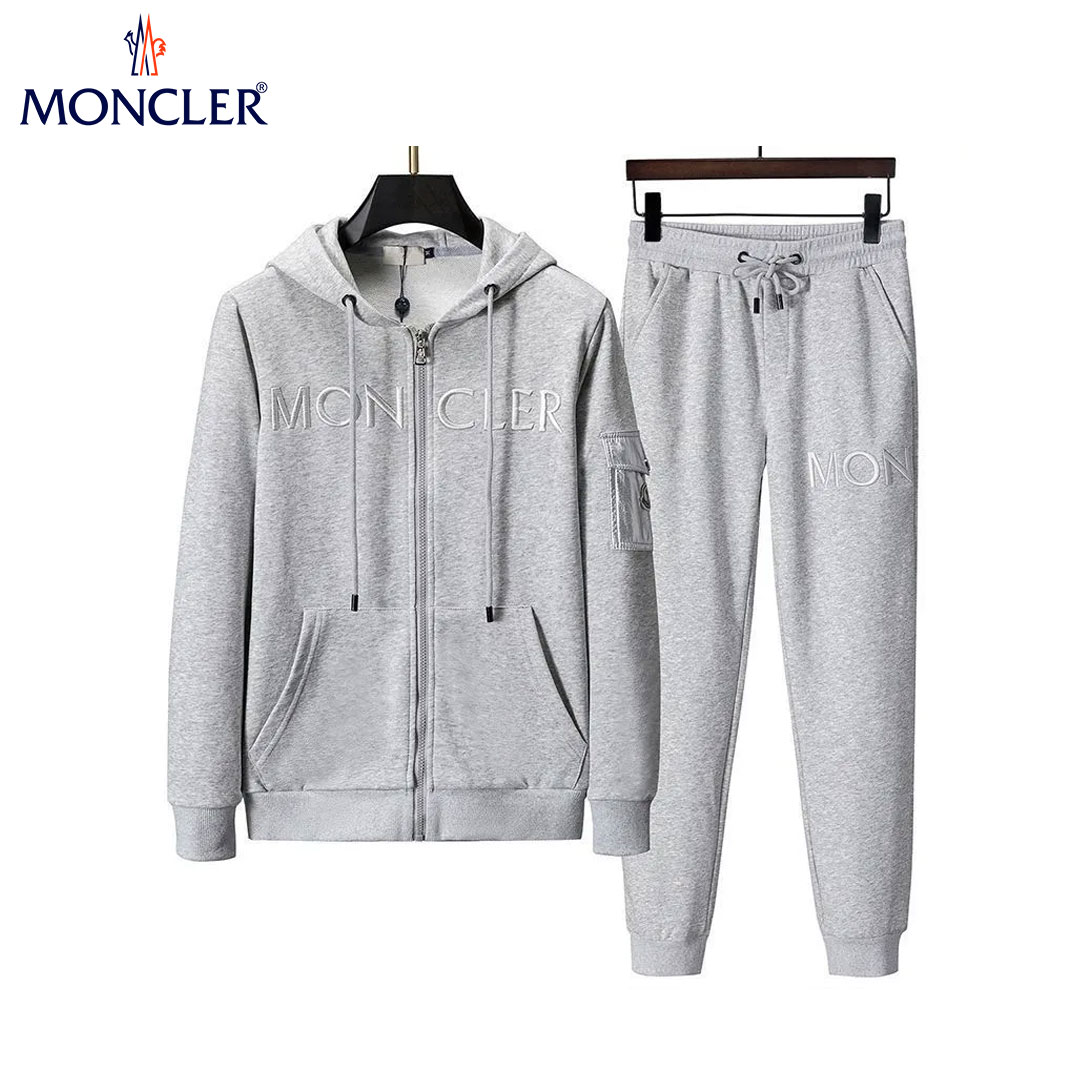 【MONCLER】新作秋冬メンズスポーツスーツカーディガンルーズフード付きジャケットツーピースセット
