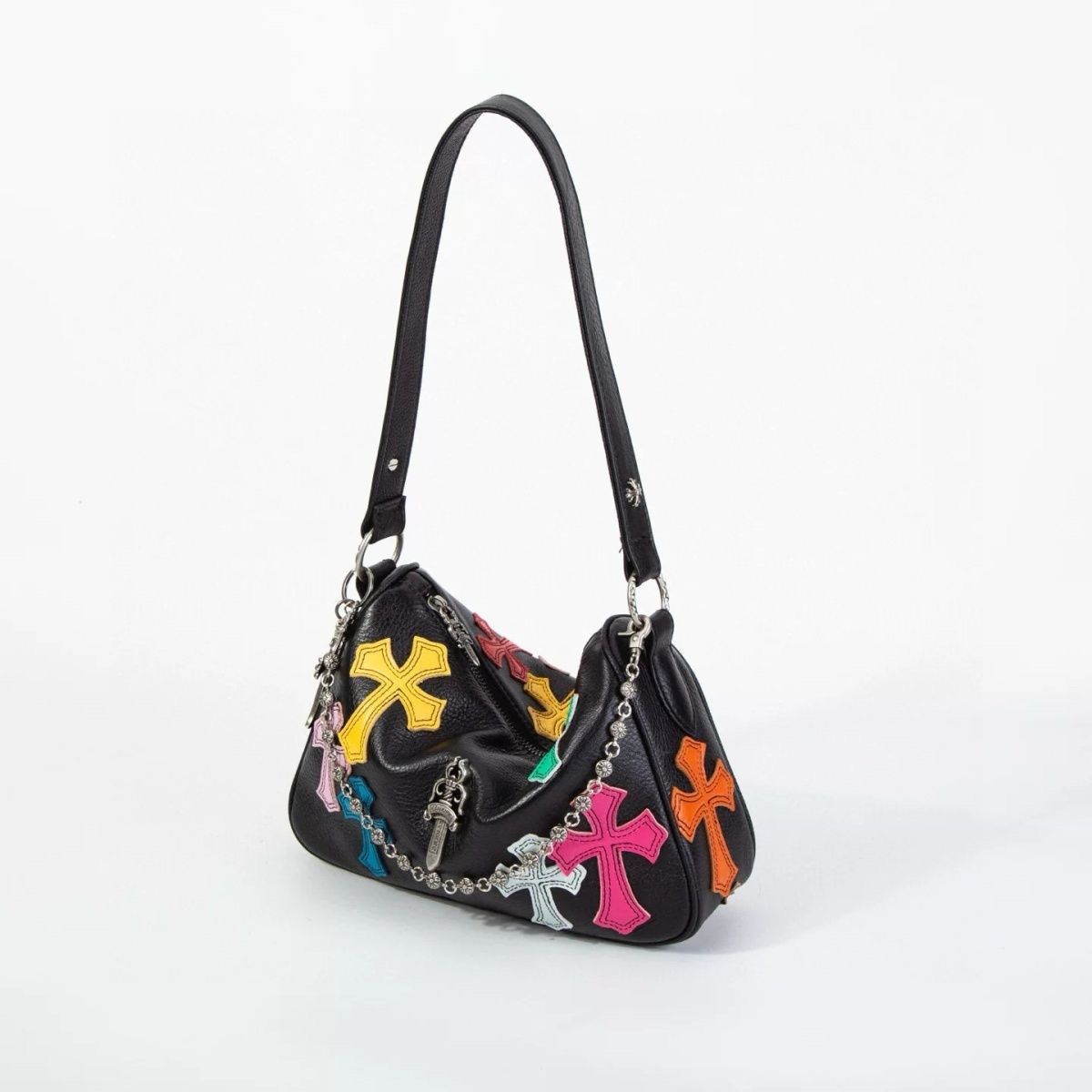 クロムハーツ【Chrome Hearts】 2025新しい色の革のチキンナゲッツトップレイヤーカウハイドチェーンアンダーアームバッグ