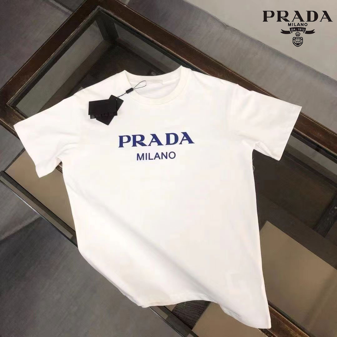 【PRADA】プラダ ルーズレター Tシャツ カジュアル ラウンドネック 半袖 男女兼用
