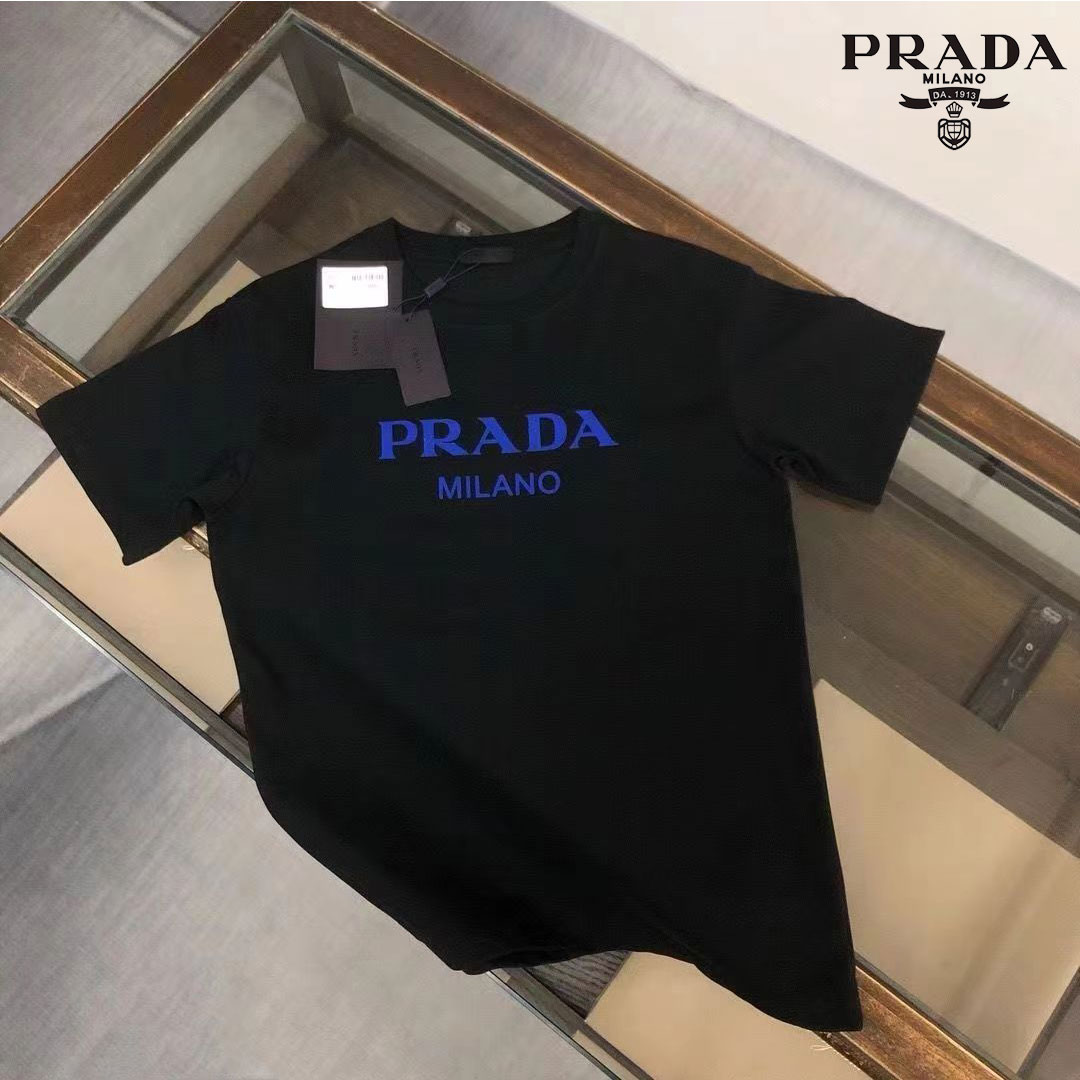 【PRADA】プラダ ルーズレター Tシャツ カジュアル ラウンドネック 半袖 男女兼用
