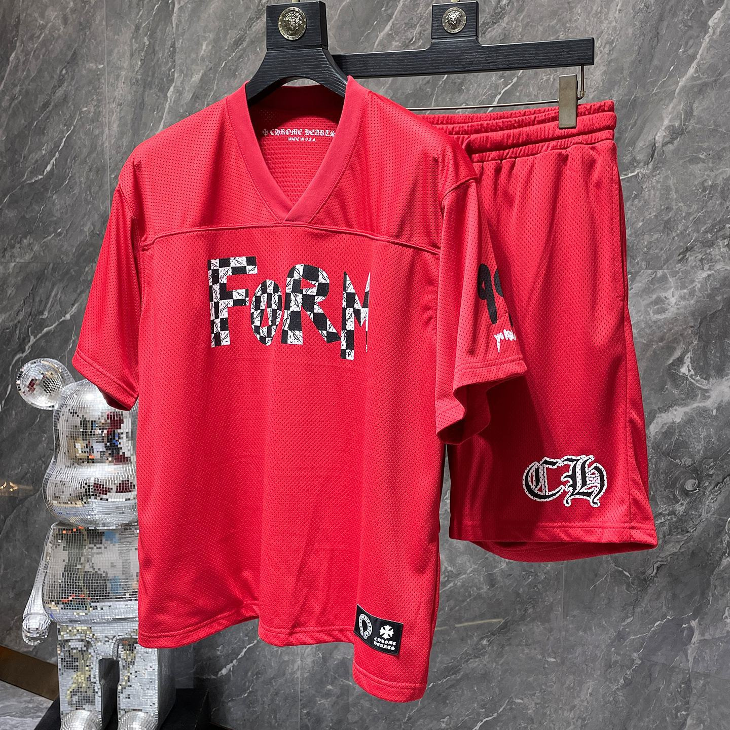 【Chrome-hearts】クロムハーツ 【男女兼用】トレンディなヒップホップアメリカンアイスホッケーユニフォーム半袖スーツルーズメッシュユニフォームジャージTシャツ