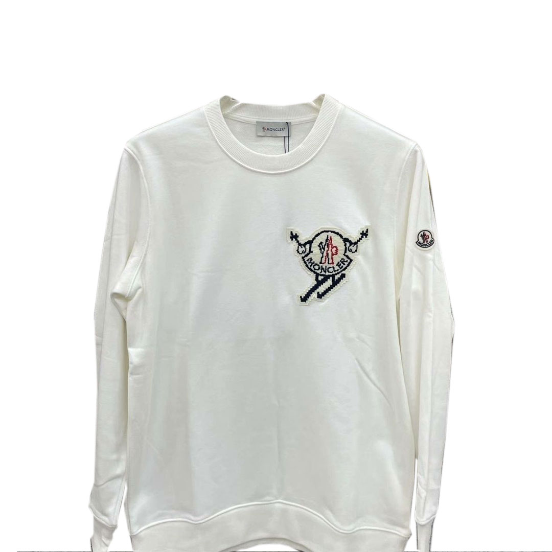 【MONCLER】モンクレール秋冬新作刺繍ラウンドネックプルオーバースウェットシャツ 男女兼用
