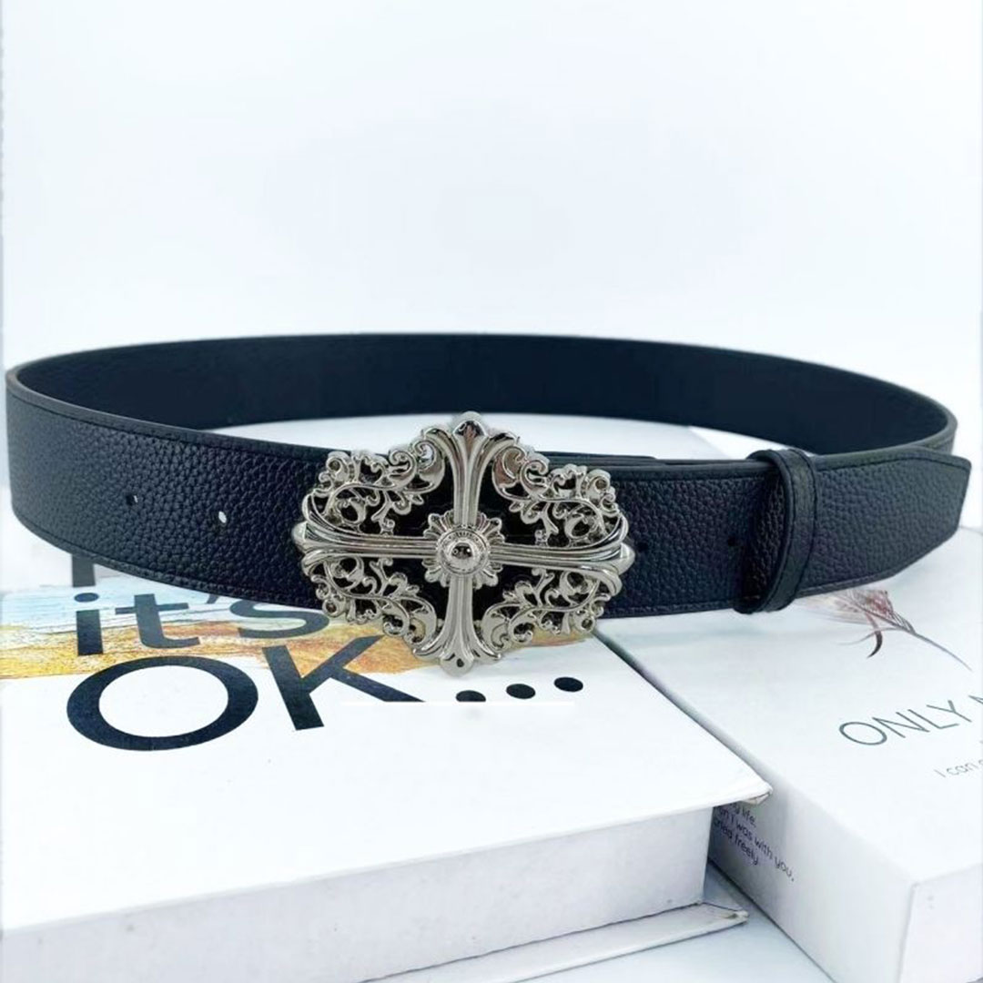 【Chrome Hearts】クロムハーツ  ベルト エンボスクロス ホローベルト男女兼用