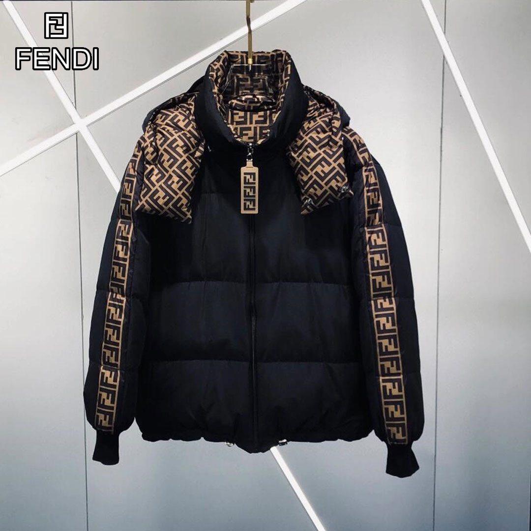 【FENDI】フェンディの新作両面ダウンジャケット、リバーシブルコットンジャケット 男女兼用