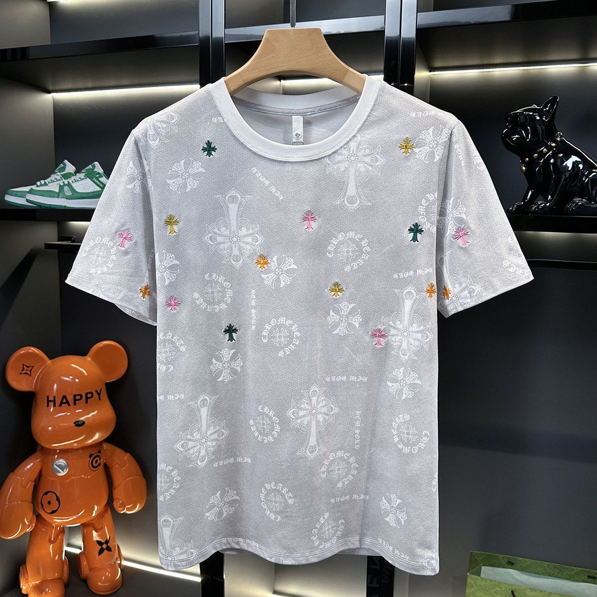 【Chrome hearts】クロムハーツ メンズ 半袖Tシャツ、ニューサマースタイル、刺繍プリント。