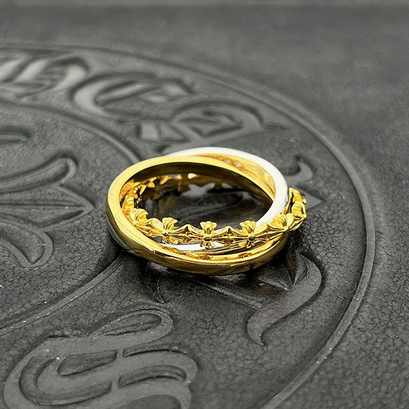 【Chrome Hearts】Chrome Hearts レトロ クラシック リング クロス フラワー リング 男女兼用