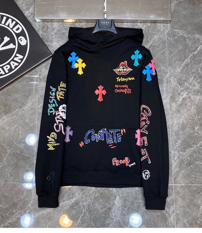 Chrome Hearts / クロムハーツ 2023年新色レザー梵字手描き落書き付きクロス パーカー