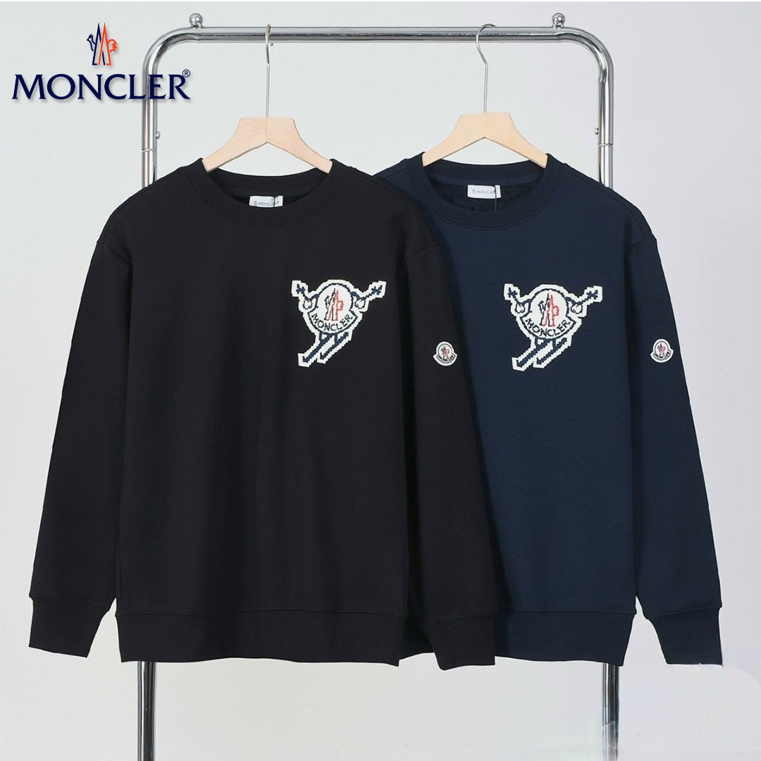 【MONCLER】モンクレール秋冬新作刺繍ラウンドネックプルオーバースウェットシャツ 男女兼用