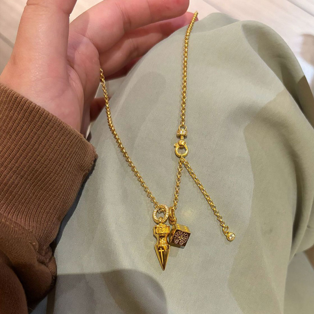 【Chrome Hearts】クロムハーツ  クロス ゴールド ペンダント ネックレス 男女兼用