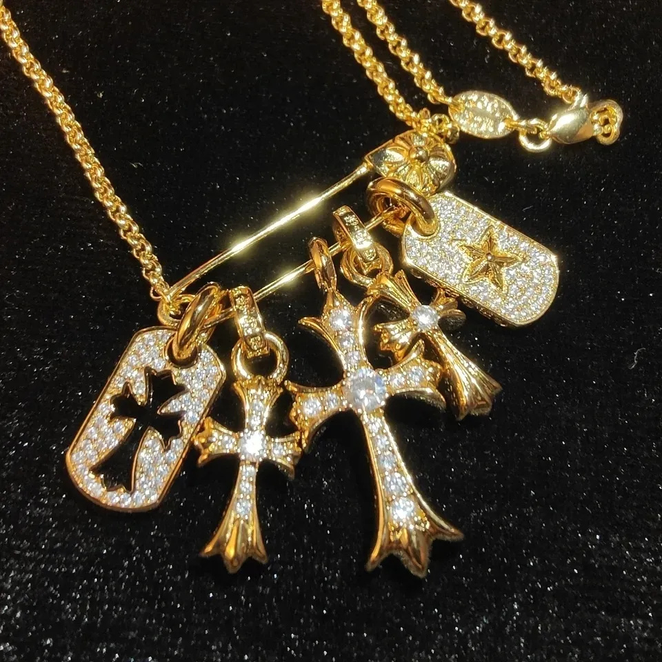 【割引価格】【Chrome hearts】クロムハーツ ゴールドネックレス男女兼用 