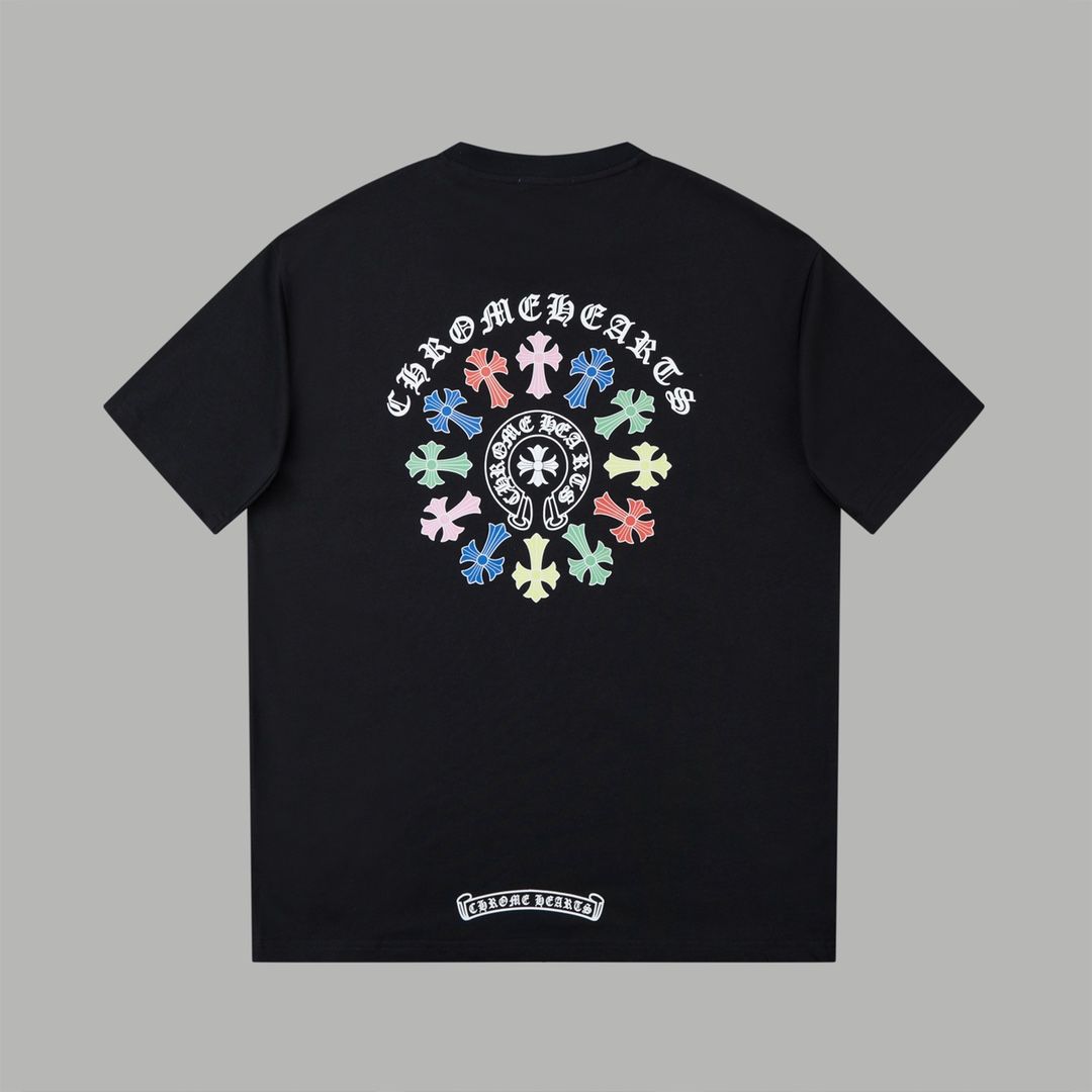 【Chrome Hearts】クロムハーツ Tシャツ クロスルーズプリント半袖 男女兼用