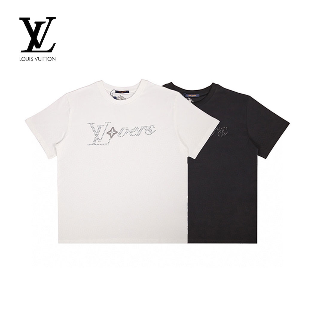 【LOUIS VUITTON】ルイ・ヴィトン コラボシリーズ リベット刺繍 ラウンドネック 半袖Tシャツ