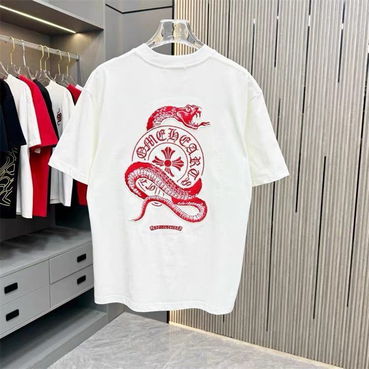 【今日注文なら、もう一つ無料サービス】【Chrome Hearts】 クロムハーツ新作 蛇年限定版 通気性 男女兼用 半袖シャツ