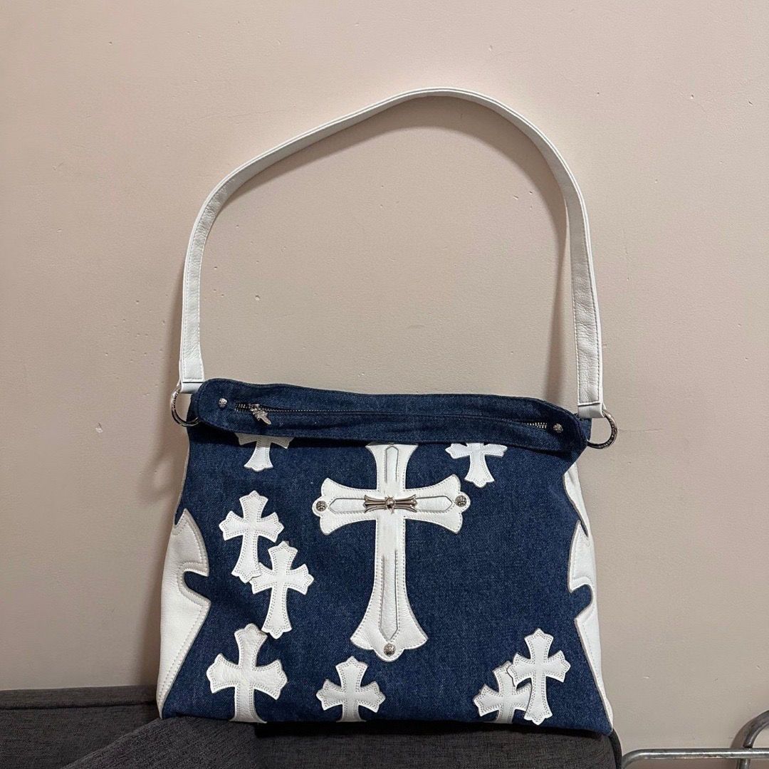 【Chrome Hearts】 クロムハーツ2025年新作デニムホワイトクロスボディバッグ