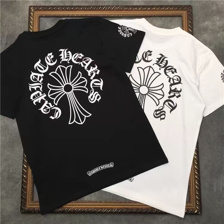 【Chrome Hearts 】【今日注文なら、もう一つ無料サービス】クロムハーツ夏の新作レタークロス半袖Tシャツ