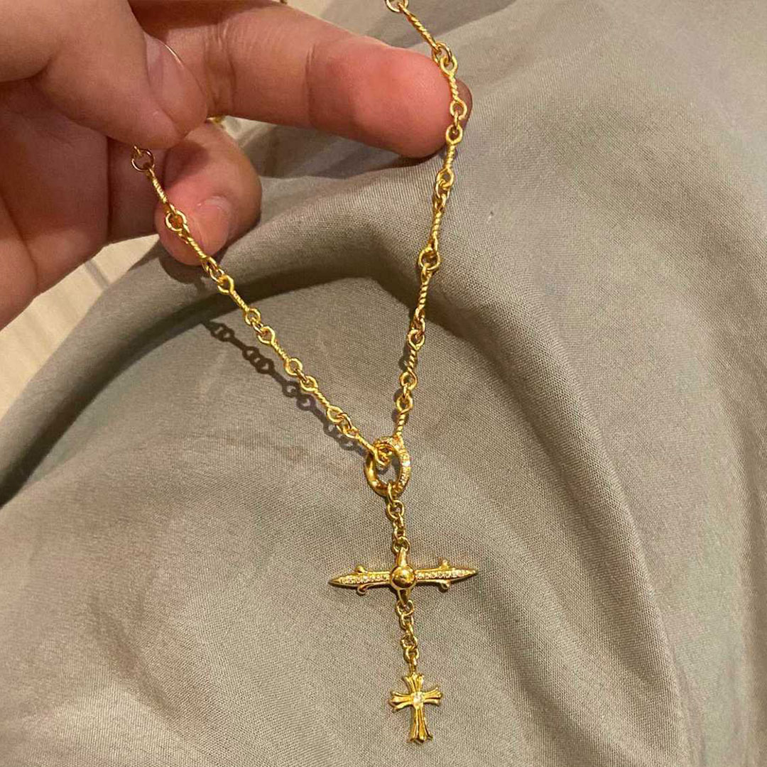 【Chrome Hearts】クロムハーツ  クロス ゴールド ペンダント ネックレス 男女兼用