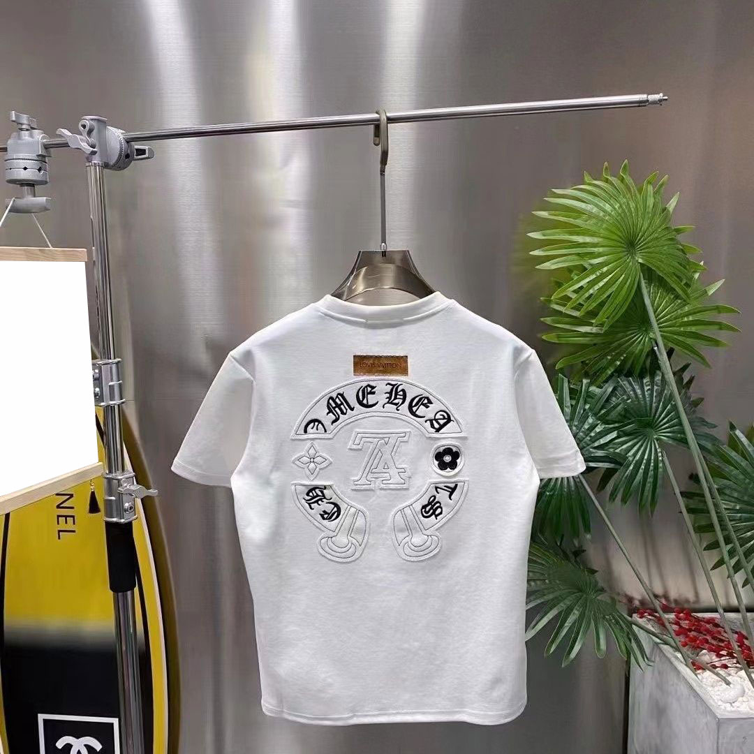 【Chrome Hearts】【LOUIS VUITTON】クロムハーツ×ルイヴィトン 半袖レターTシャツ 男女兼用