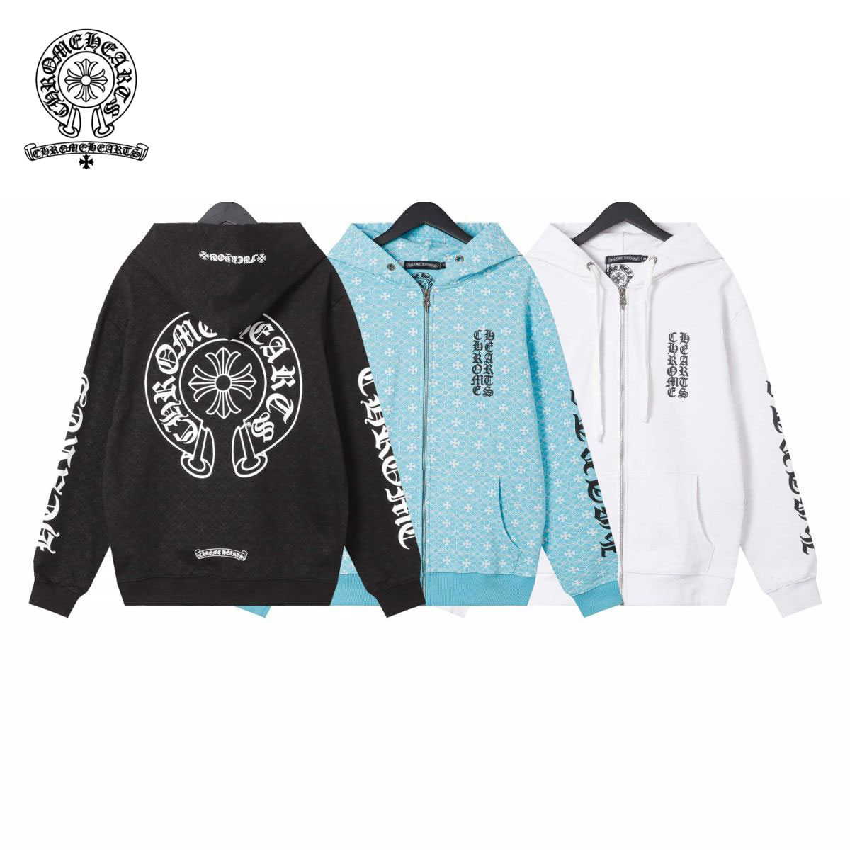 【Chrome-hearts】クロキシンクラシックホースシュールーズセーターの男性と女性のモデル