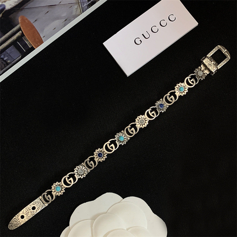 【GUCCI】グッチ ヴィンテージ レター ブレスレット デイジー 男女兼用