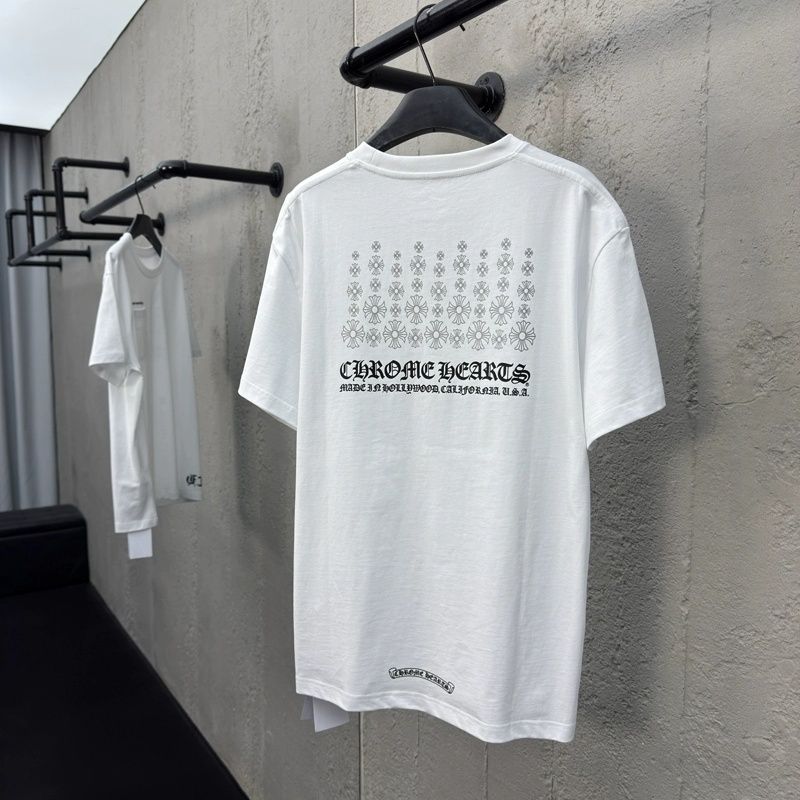 【Chrome Hearts】【今日注文なら、もう一つ無料サービス】 クロムハーツ夏用メンズ＆レディースプリント半袖Tシャツ 男女兼用