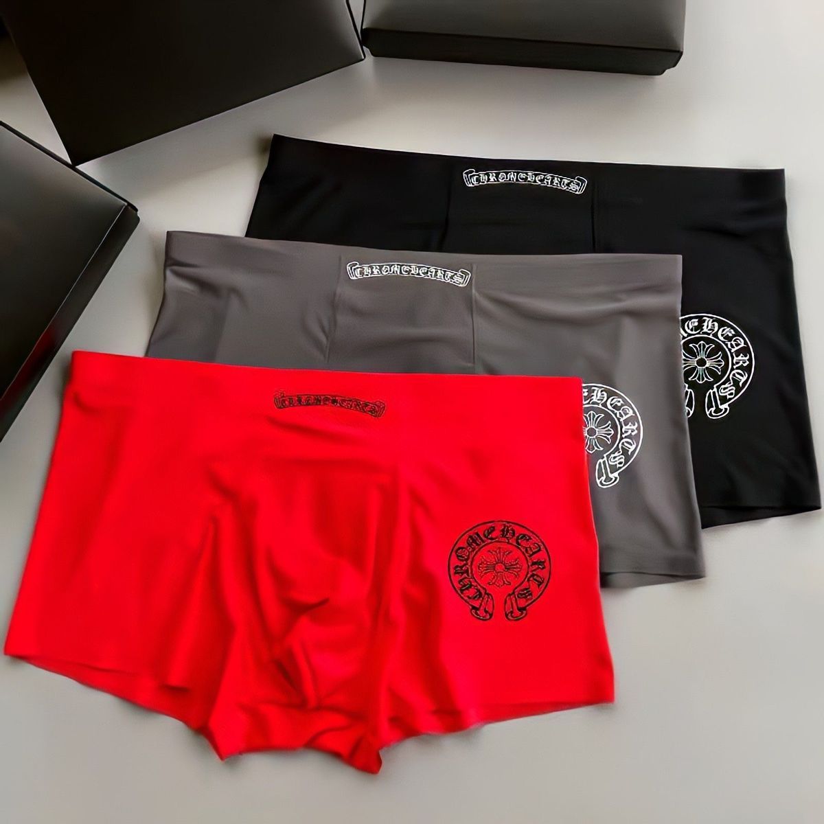 【3個パック】【Chrome Hearts】クロムハーツ アイスシルク 抗菌ボクサーブリーフ メンズ