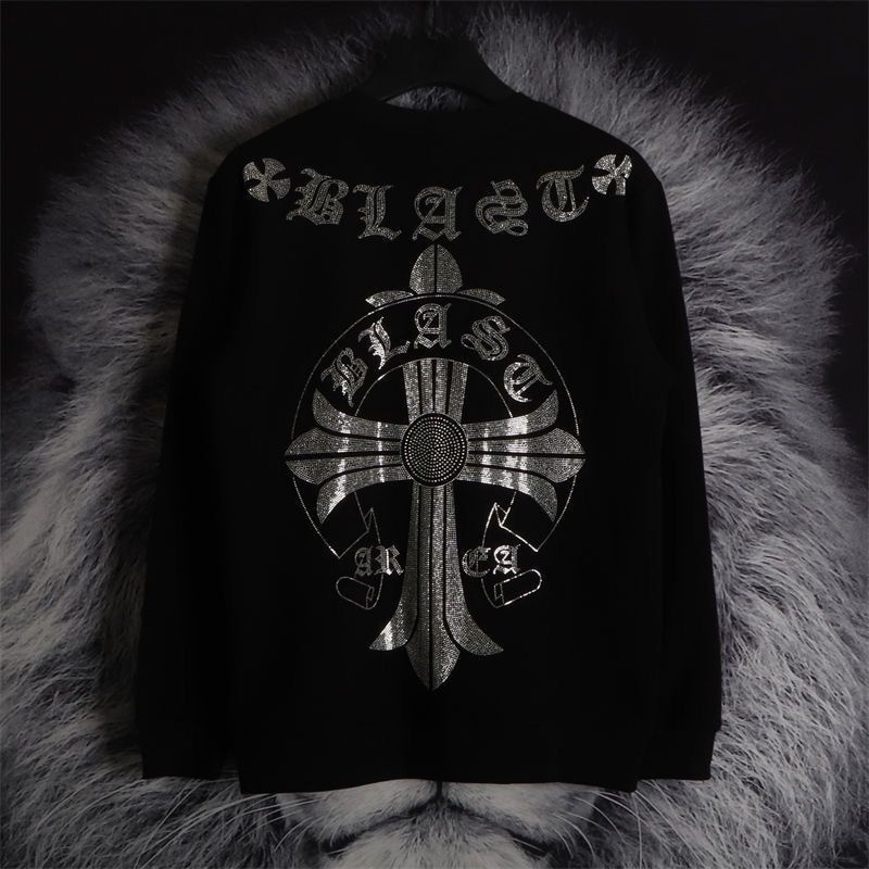 【今日注文なら、もう一つ無料サービス】 Chrome Hearts クロワハートクロス長袖フード付きスウェットシャツ  男女兼用