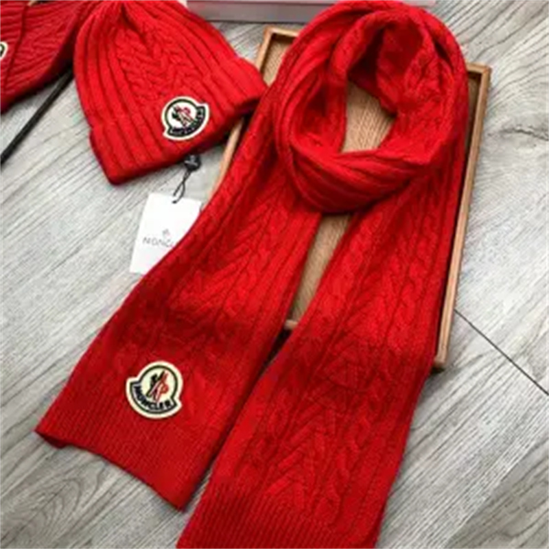 【今日注文なら、もう一つ無料サービス】【MONCLER】モンクレール クラシック スーツ ソリッドカラー 暖かい帽子 スカーフ