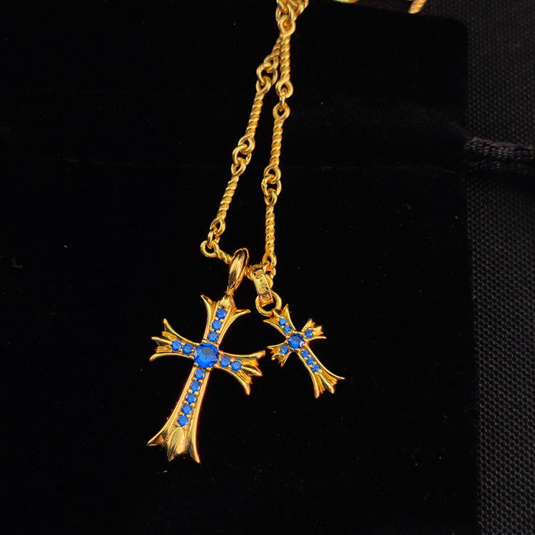 【Chrome hearts】22Kクロムハーツ　パヴェダイヤ＆20インチツイストチェーン