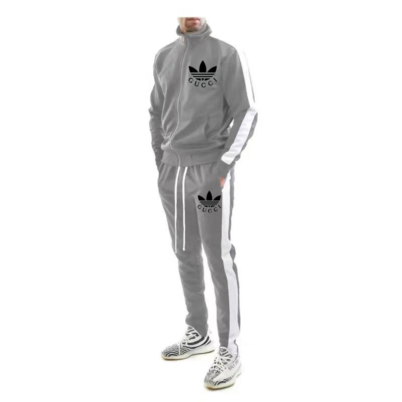 adidas X GUCCI アディダス連名 グッチ カラーブロック スタンドカラー カジュアル スポーツスーツ メンズ