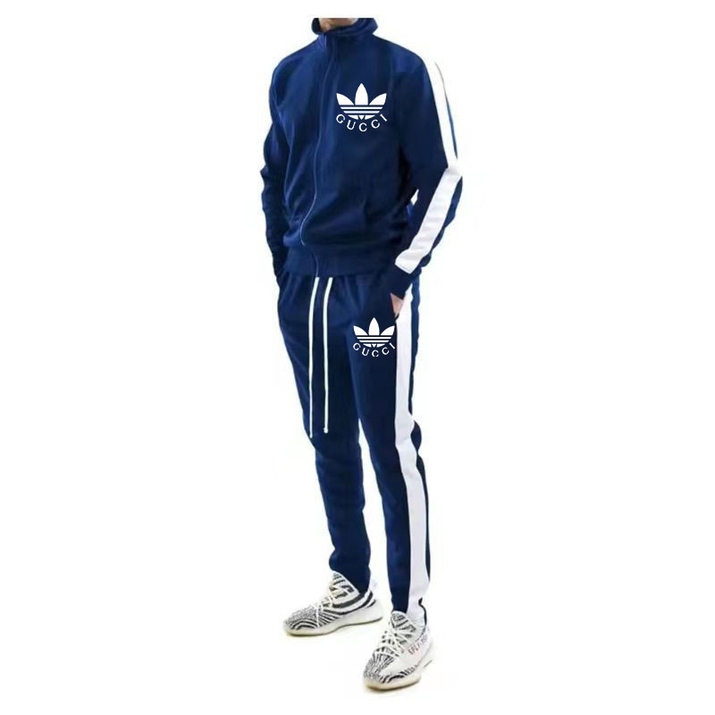 adidas X GUCCI アディダス連名 グッチ カラーブロック スタンドカラー カジュアル スポーツスーツ メンズ