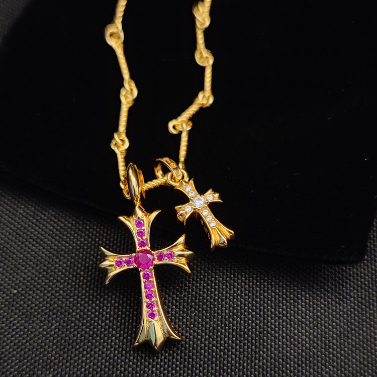 【Chrome hearts】22Kクロムハーツ　パヴェダイヤ＆20インチツイストチェーン