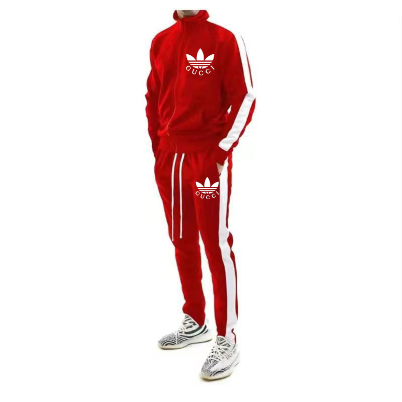 adidas X GUCCI アディダス連名 グッチ カラーブロック スタンドカラー カジュアル スポーツスーツ メンズ