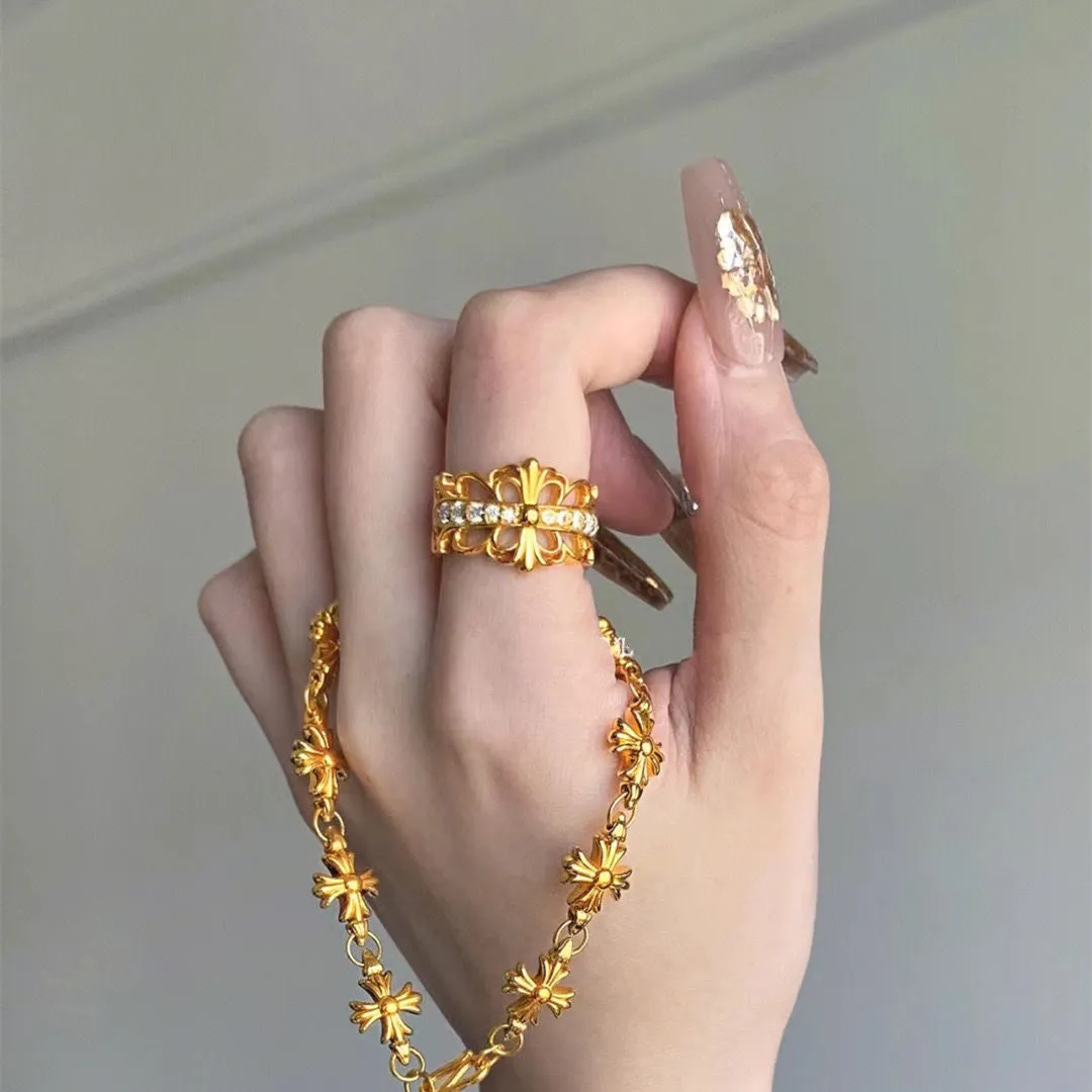 Chrome Hearts ❤ クロムハーツ ❤  ゴールドの調節可能な人差し指リング  リング