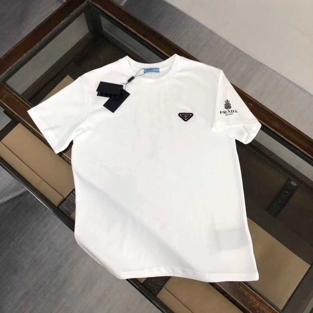 【Prada】 プラダ新作半袖カジュアルルーズTシャツカップル半袖