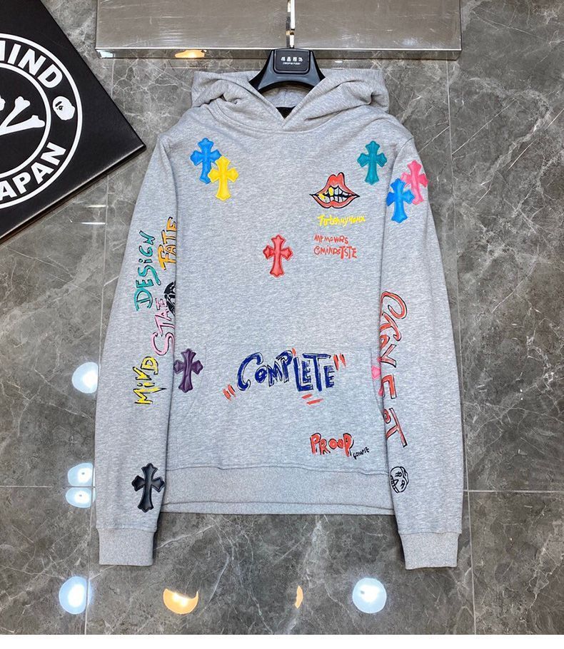 Chrome Hearts / クロムハーツ 2023年新色レザー梵字手描き落書き付きクロス パーカー