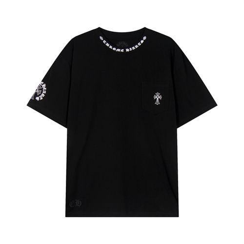 【Chrome Hearts】Chrome Hearts サンスクリットクロスアームバンド 半袖 ラウンドネックトップ
