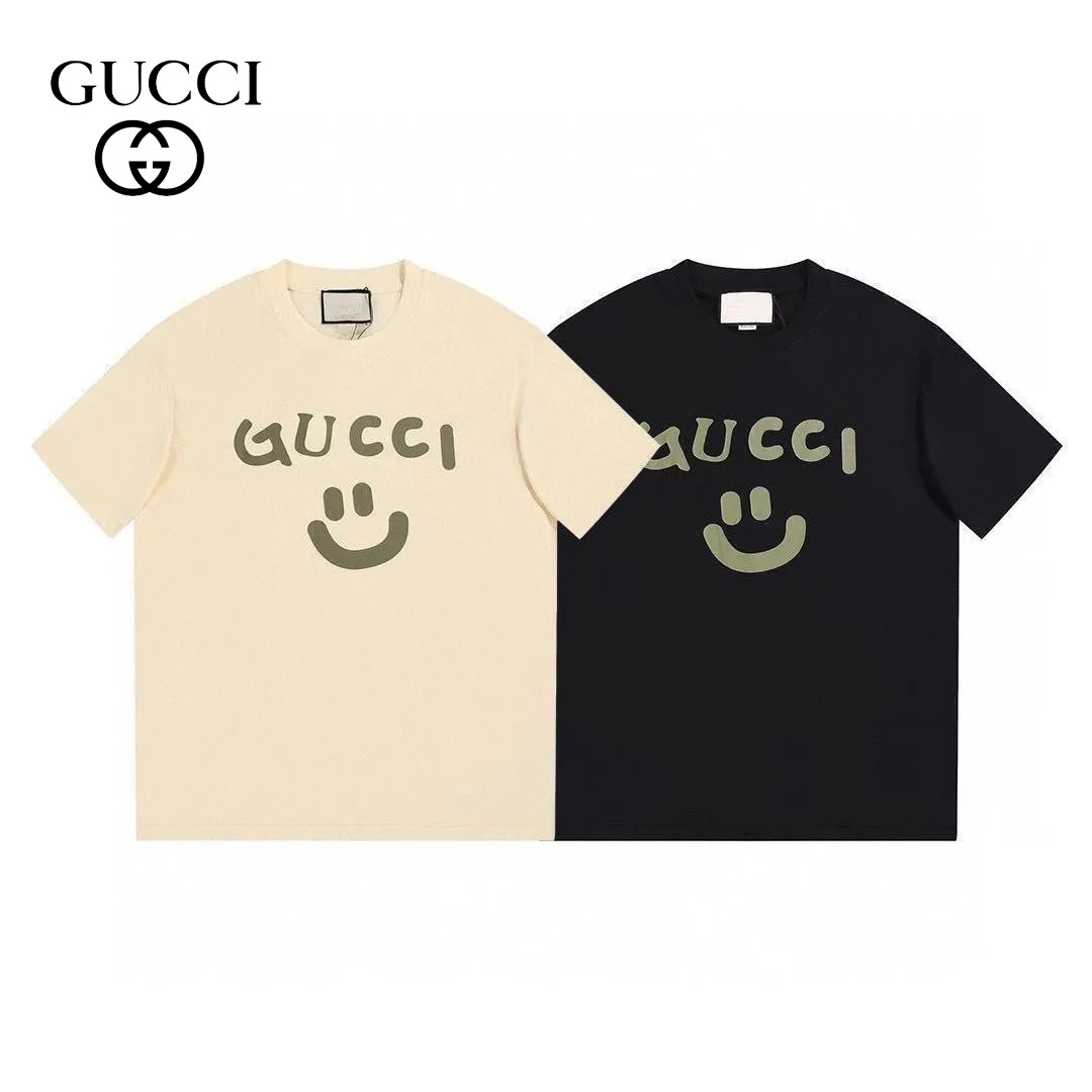【GUCCI】GUCCI スマイリーフェイス レタリング プリント 半袖 T シャツ メンズ レディース