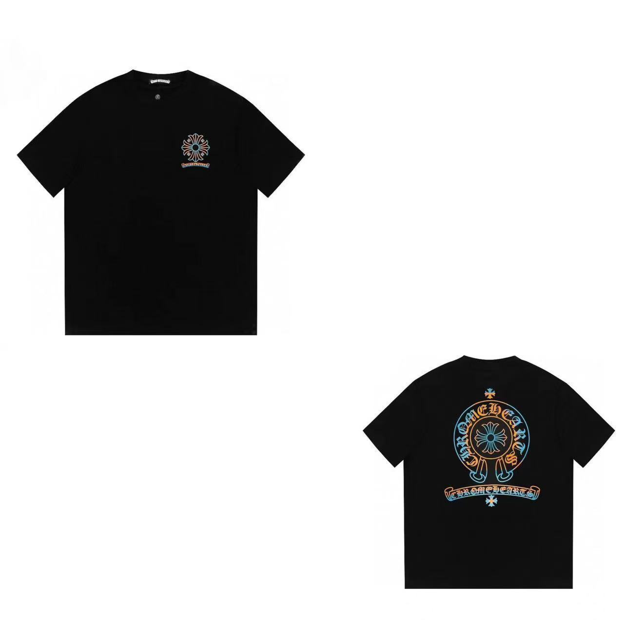 【Chrome hearts】【今日注文なら、もう一つ無料サービス】クロムハーツ新しいクロスショートスリーブのTシャツ男女兼用